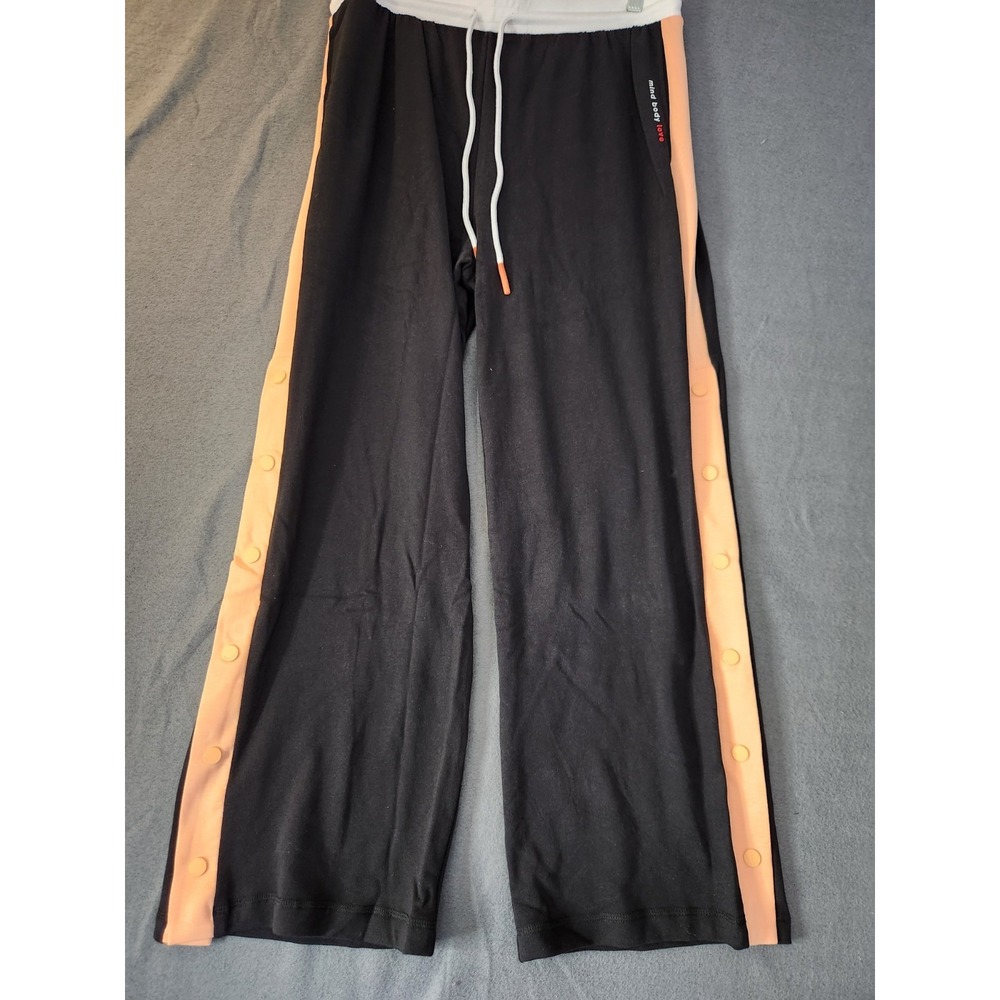 Mind Body Love Yoga Lounge Pants Side Stripe Snap Drawstring Peace World MP NWOT - Picture 1 of 12